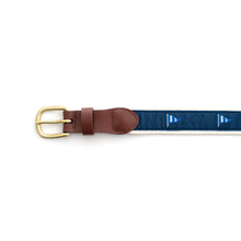 Load image into Gallery viewer, Men&#39;s Leather Belt with Motif Accent
