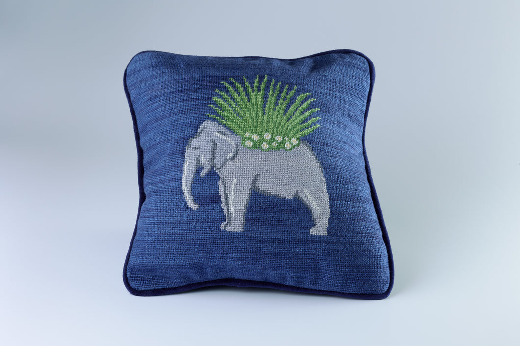 Needlepoint Elephant Pillow