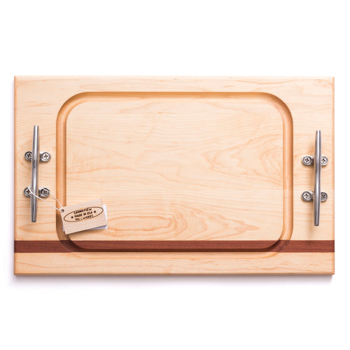 Large Steak Board with Nautical Cleat Handles